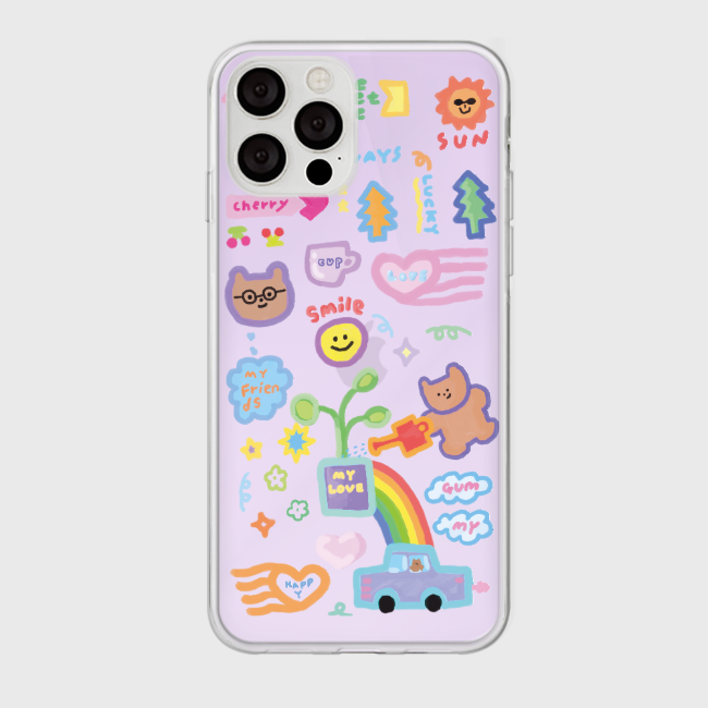 |THENINEMALL| Paint Drawing Gummy Mirror Phone Case
