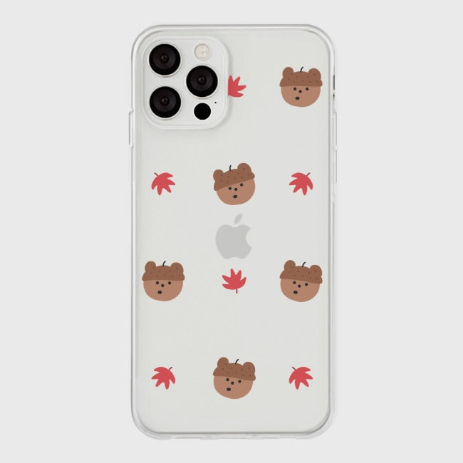 |THENINEMALL| Pattern Acorn Gummy Phone Case