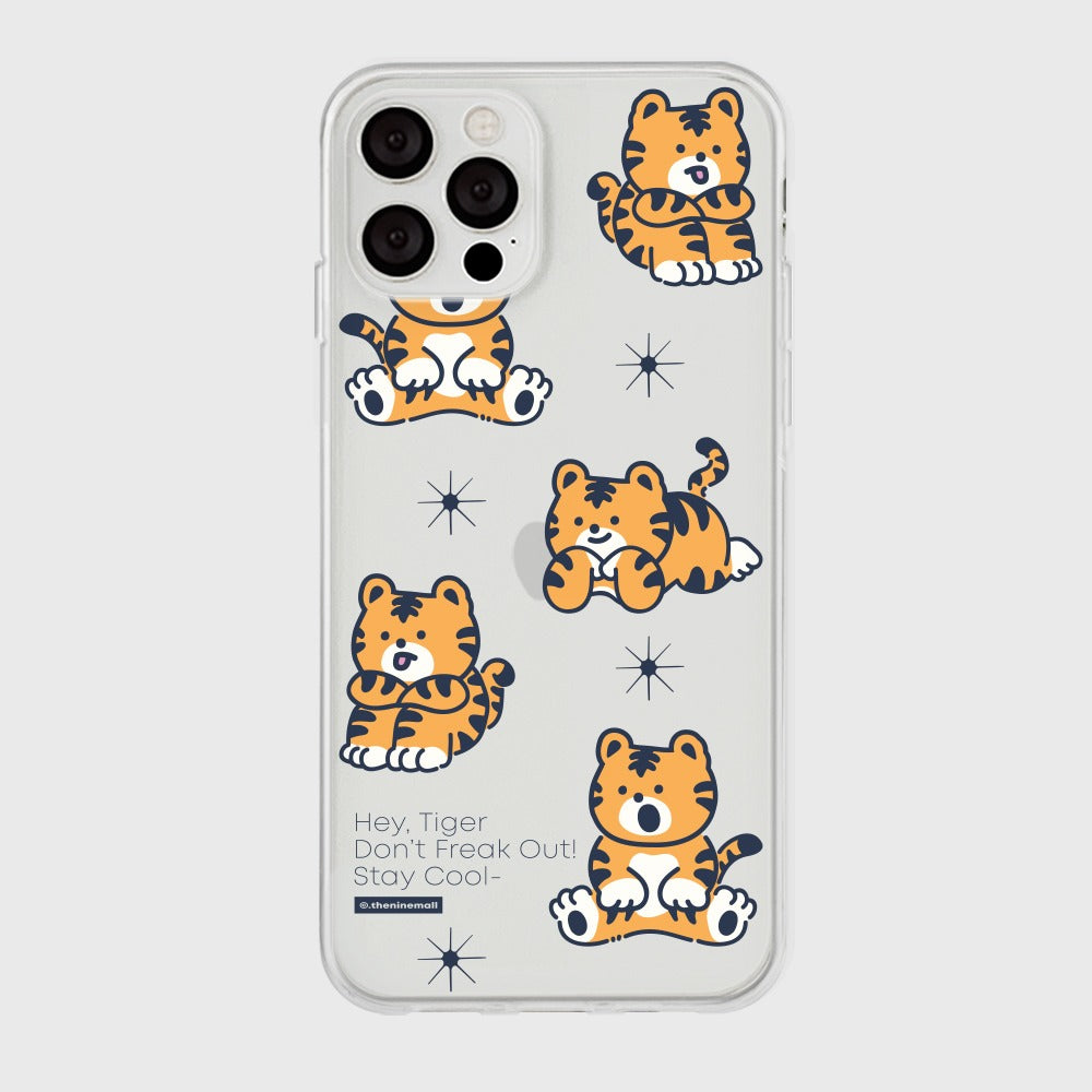 |THENINEMALL| Pattern Hey Tiger Clear Phone Case (3 types)