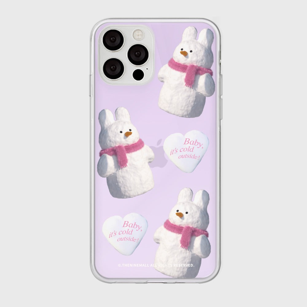 |THENINEMALL| Pattern Windy Snowman Mirror Phone Case