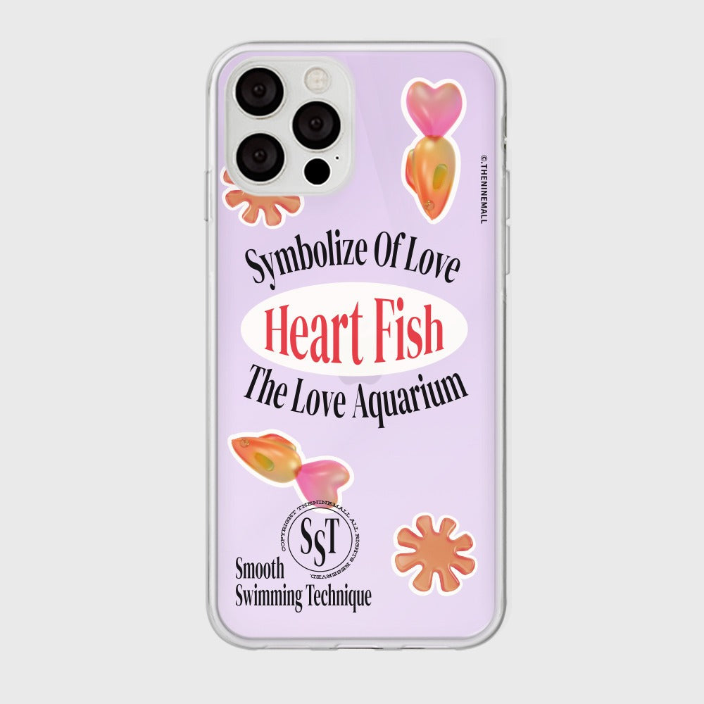 |THENINEMALL| Sticker Heart Fish Mirror Phone Case