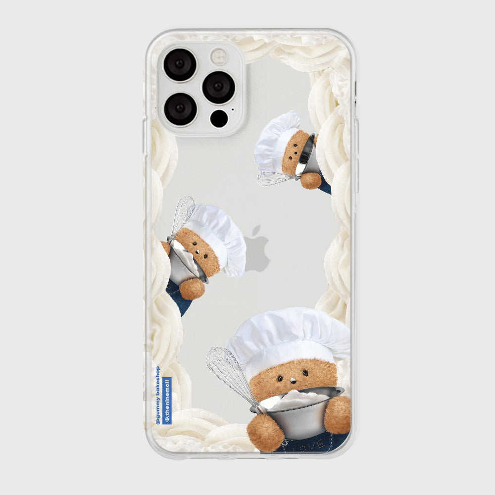 |THENINEMALL| Whipped Cream Frame Clear Phone Case (2 types)