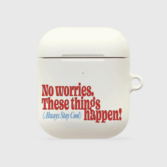 ｜THENINEMALL｜ Vintage No Worries AirPods Hard Case