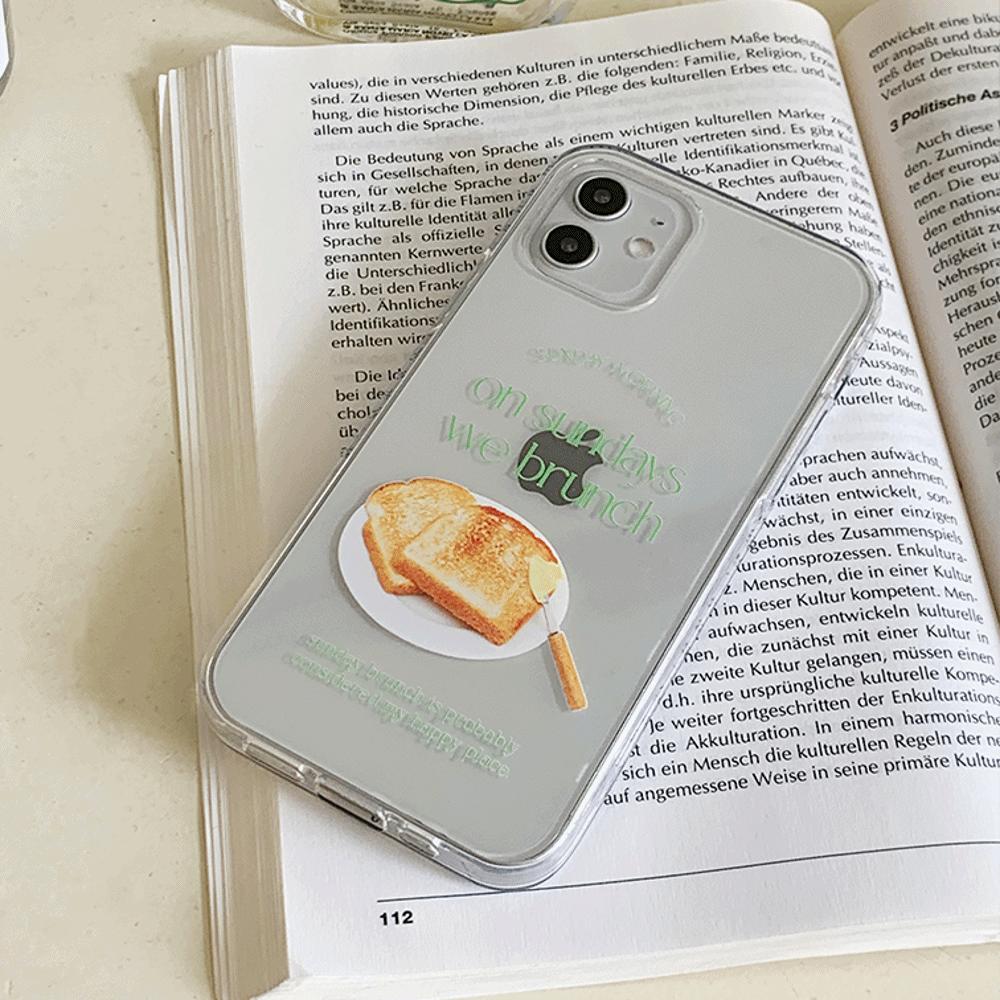 ｜Mademoment｜ Sunday Morning Lettering Design Clear Phone Case (3 Types)