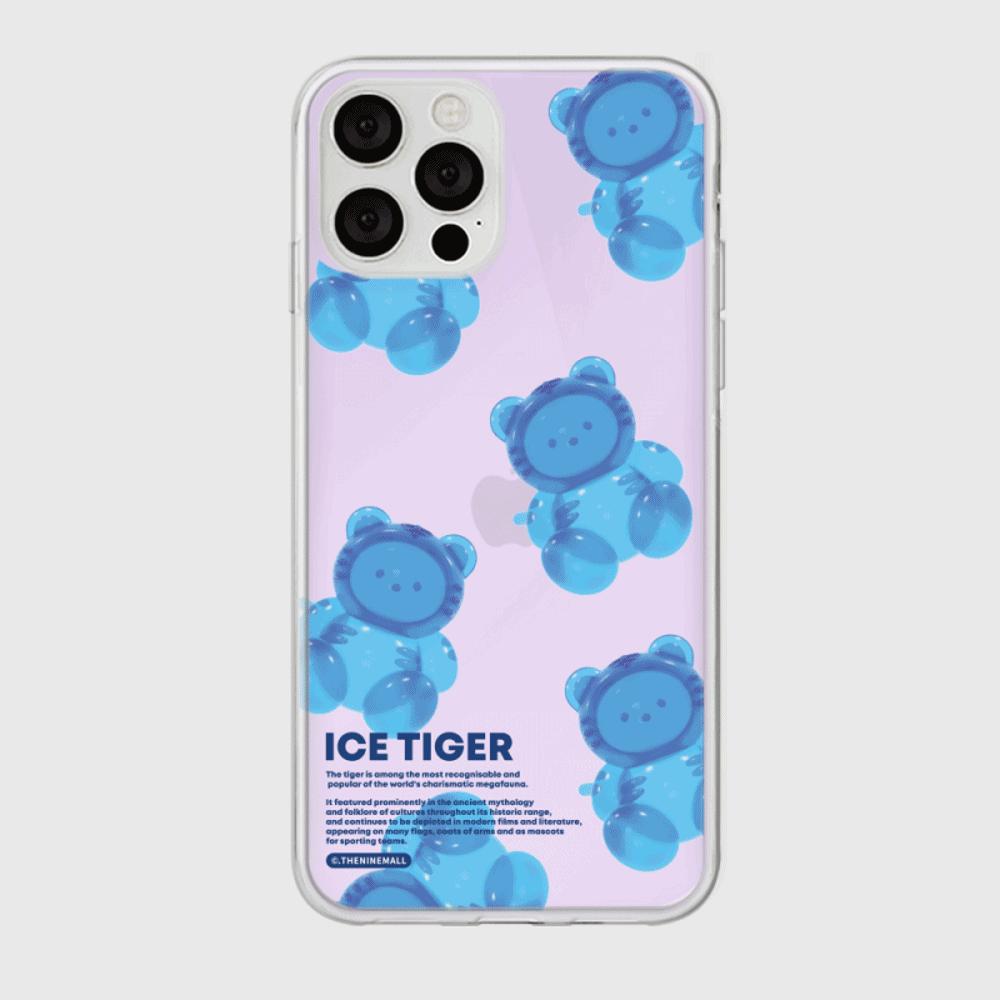 ｜THENINEMALL｜ 패턴 젤리 타이거 Mirror Phone Case