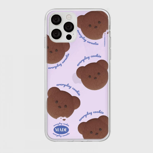 ｜THENINEMALL｜ 패턴 테디 쿠키 Mirror Phone Case
