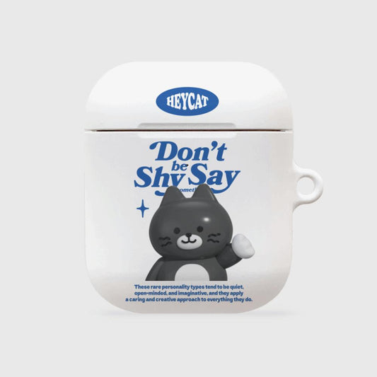 ｜THENINEMALL｜ Shy Hey Cat AirPods Hard Case