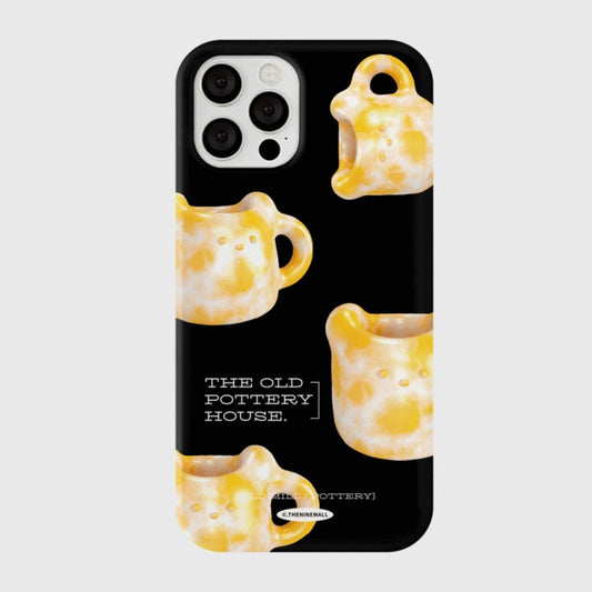｜THENINEMALL｜ 패턴 오렌지 포터리 Hard Phone Case (3 types)