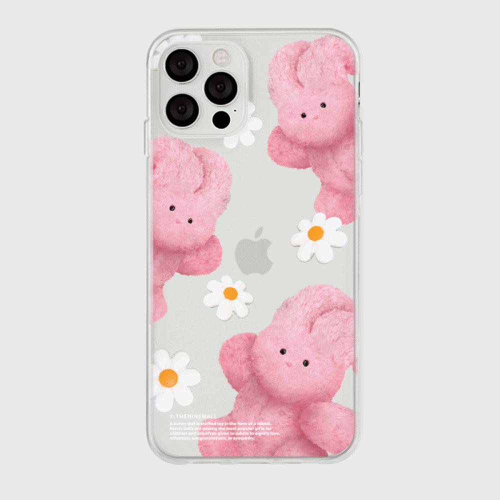 ｜THENINEMALL｜ 패턴 플라워 윈디 Clear Phone Case (3 types)