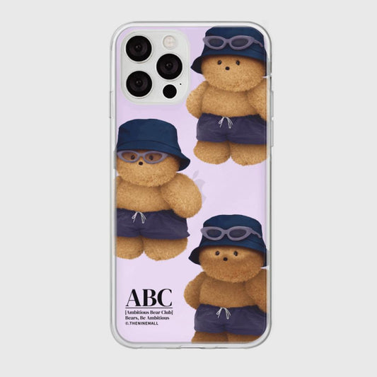 ｜THENINEMALL｜ 패턴 태닝 테디 Mirror Phone Case