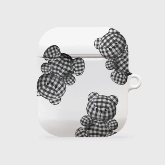 ｜THENINEMALL｜ Pattern Gingham Gummy AirPods Hard Case