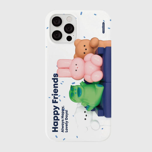 ｜THENINEMALL｜ 해피 프렌즈 Hard Phone Case (3 types)