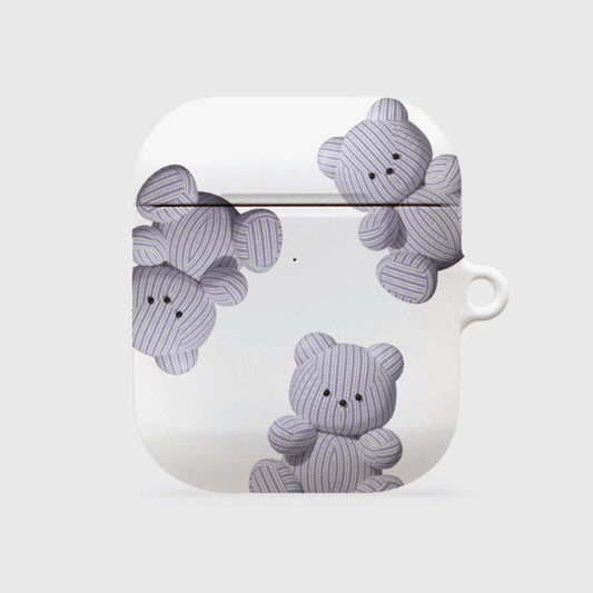 ｜THENINEMALL｜ Pattern Stripy Gummy AirPods Hard Case