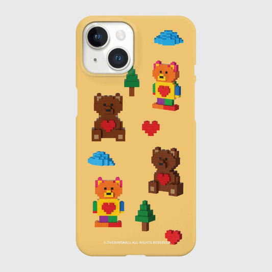 ｜THENINEMALL｜ Pattern Cube Gummy Hard Phone Case (2 types)
