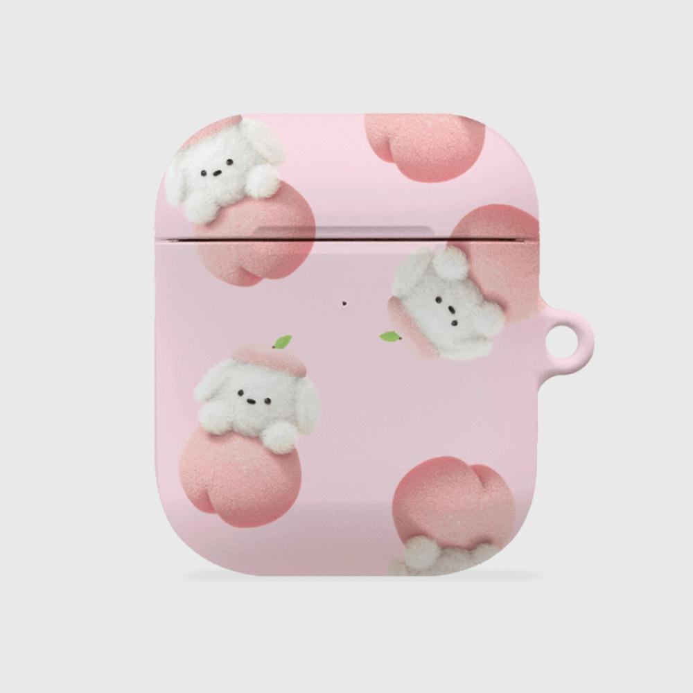 ｜THENINEMALL｜ Pattern Peach Ppokku AirPods Hard Case