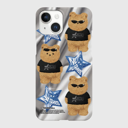 ｜THENINEMALL｜ Pattern No Worries Gummy Hard Phone Case (2 types)