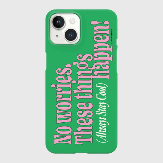 ｜THENINEMALL｜ Vintage No Worries Hard Phone Case (2 types)