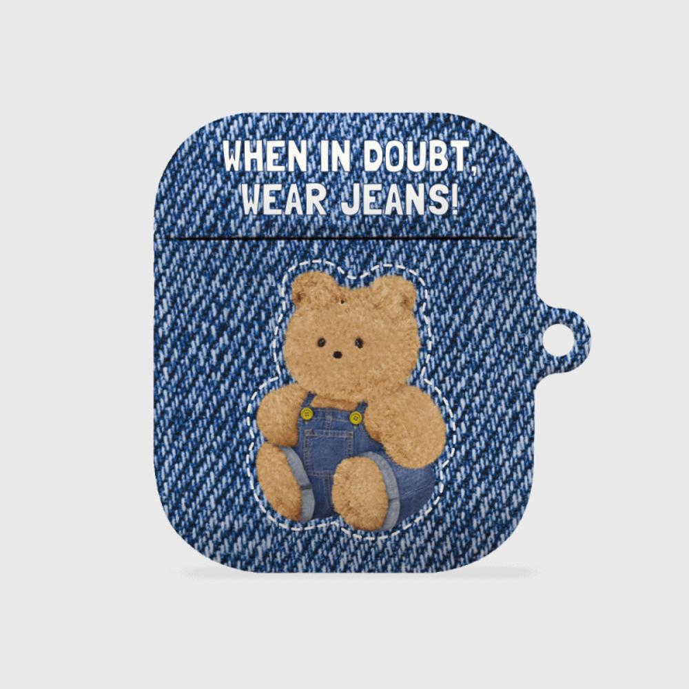 ｜THENINEMALL｜ Denim Gummy AirPods Hard Case
