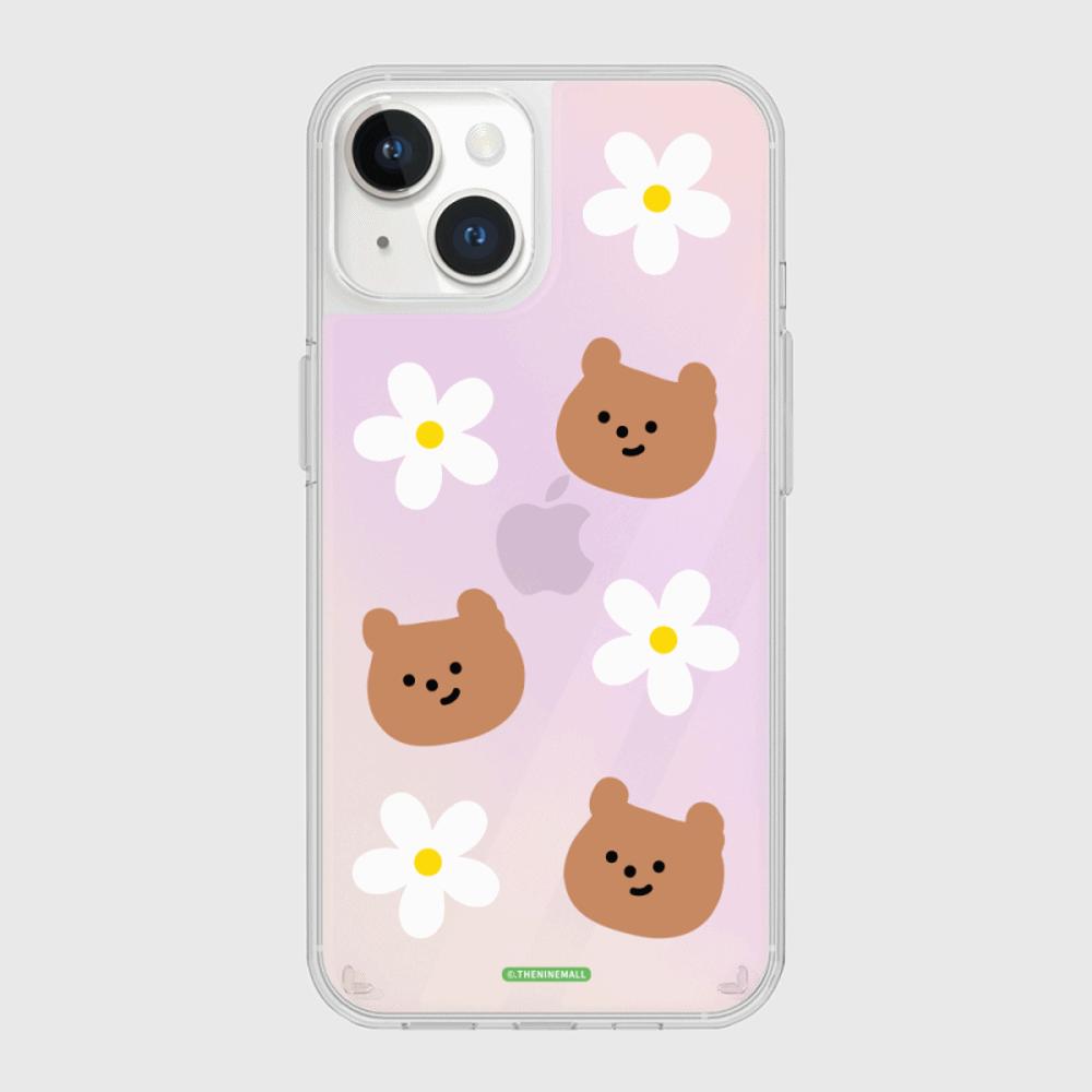｜THENINEMALL｜ Checkerboard Daisy Gummy Mirror Phone Case