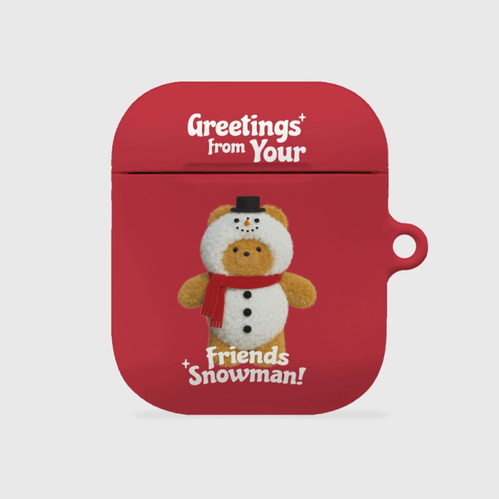 ｜THENINEMALL｜ Greetings Gummy Snowman AirPods Hard Case