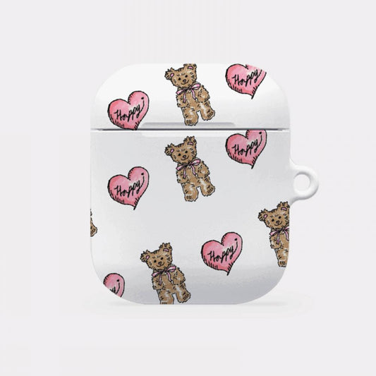｜Mademoment｜ Heart Teddy Pattern Design AirPods Case