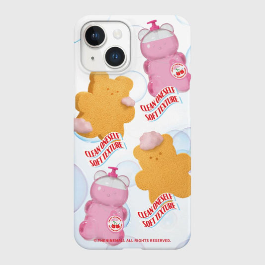 ｜THENINEMALL｜ Pattern Loofah Gummy Hard Phone Case (2 types)