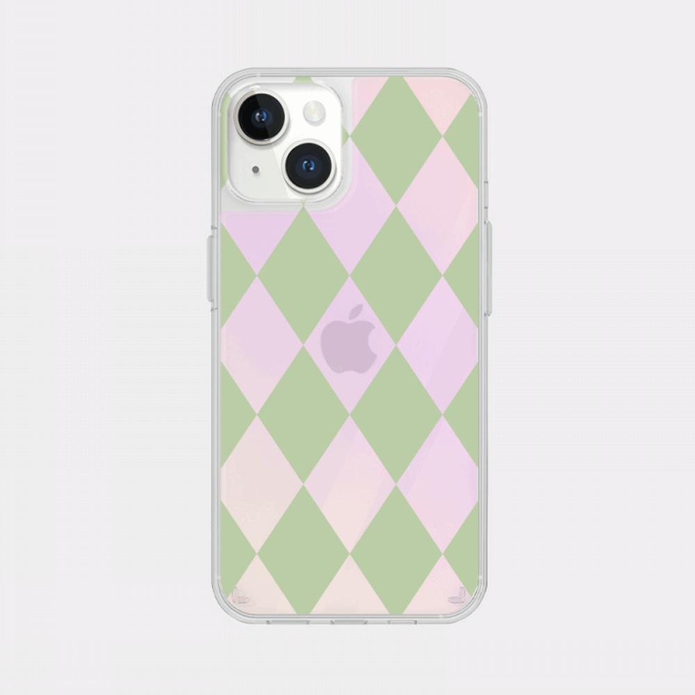 ｜Mademoment｜ Coloring Green Design Glossy Mirror Phone