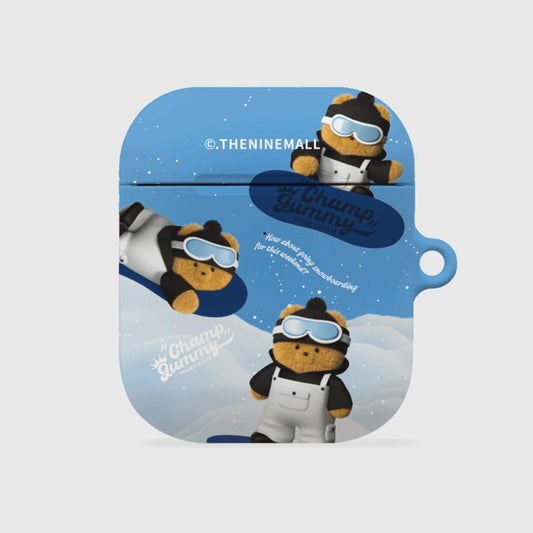 ｜THENINEMALL｜ Pattern Snowboarder Gummy AirPods Hard Case