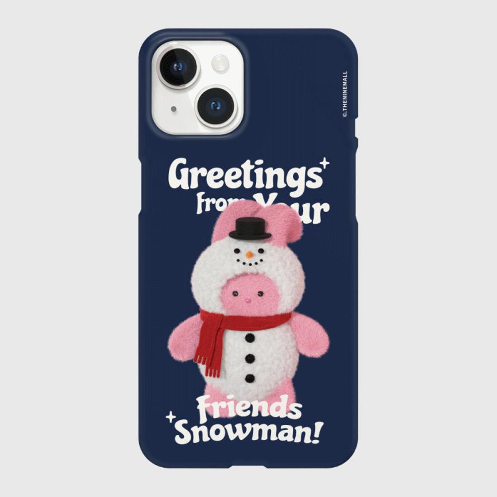 ｜THENINEMALL｜ Greetings Windy Snowman Hard Phone Case (2 types)