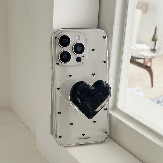 ｜Mademoment｜ Small Heart Pattern Design Clear Phone Case (3 Types)