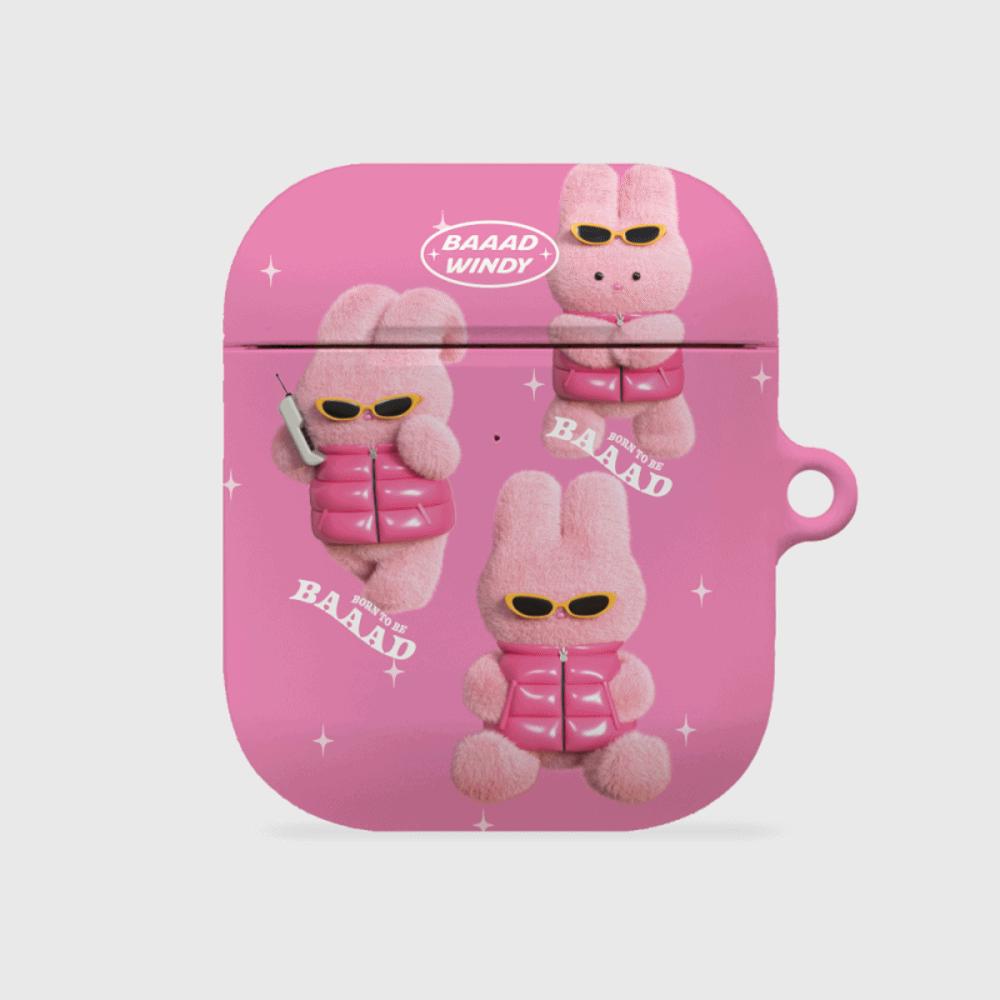 ｜THENINEMALL｜ Pattern Puffer Bad Windy AirPods Hard Case