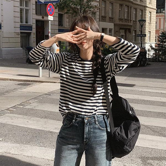 ｜SLOWAND｜ # SLOWMADE Howell Tantan Striped T-shirt (3 Colours)