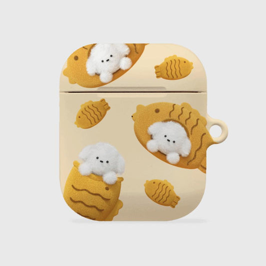 ｜THENINEMALL｜ Pattern Fish Bread Puppy AirPods Hard Case