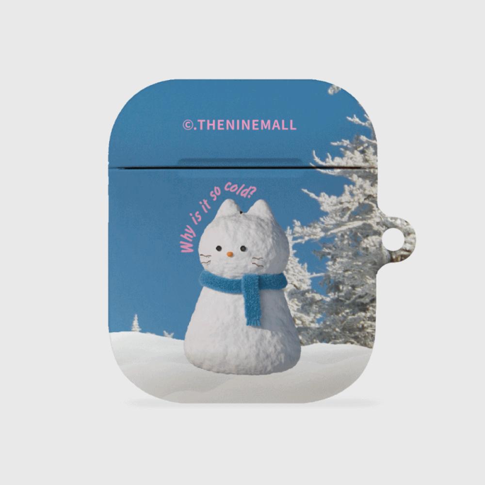 ｜THENINEMALL｜ Hey Cat Snowman AirPods Hard Case