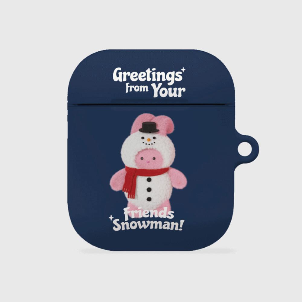 ｜THENINEMALL｜ Greetings Windy Snowman AirPods Hard Case