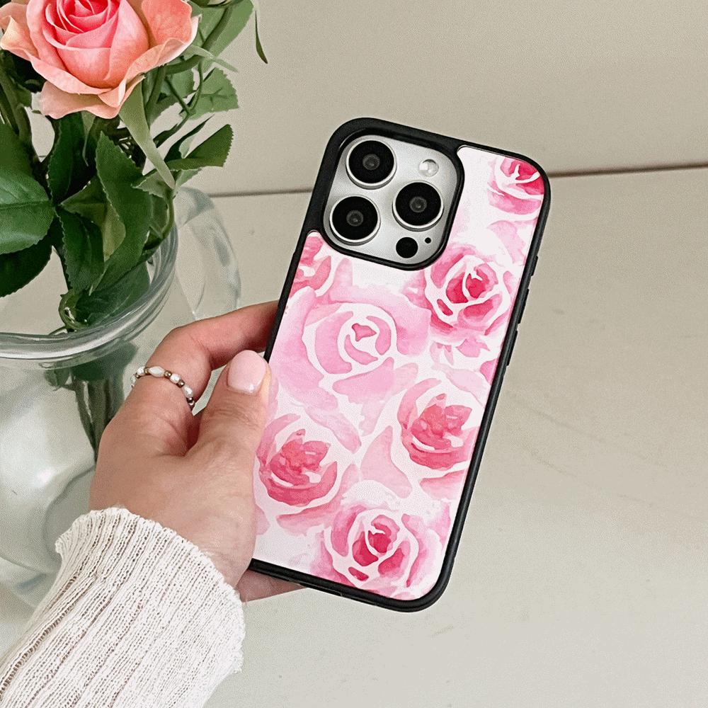 ｜Mademoment｜ Rose Watercolor Design Bumper Phone Case