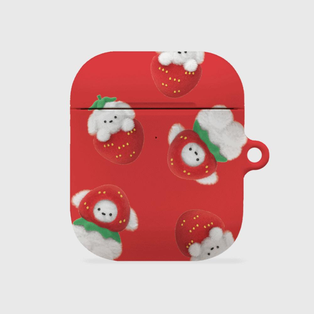 ｜THENINEMALL｜ Pattern Strawberry Ppokku AirPods Hard Case