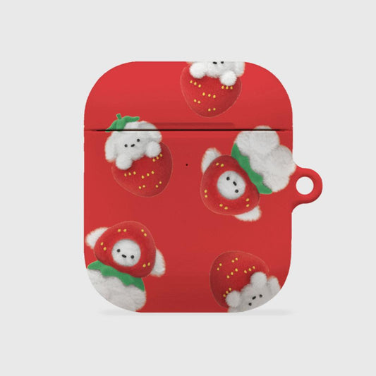 ｜THENINEMALL｜ Pattern Strawberry Ppokku AirPods Hard Case
