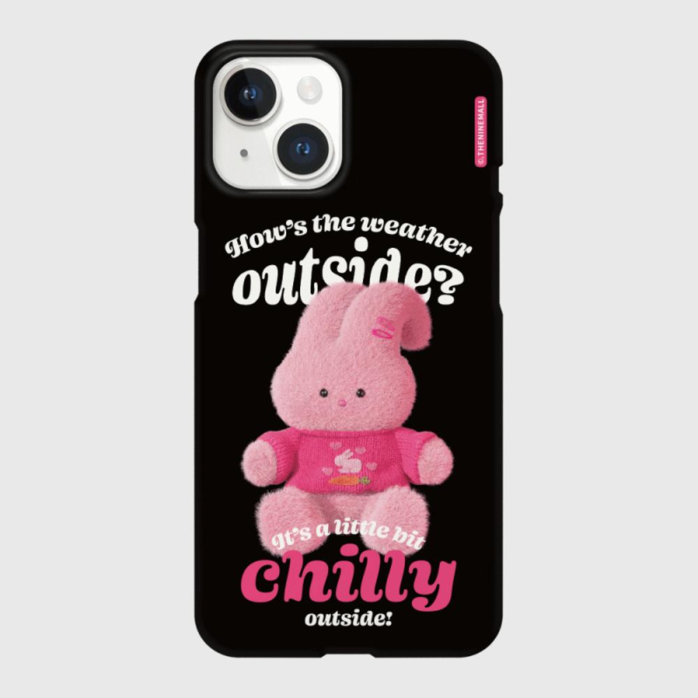 ｜THENINEMALL｜ Pink Knit Windy Hard Phone Case (2 types)