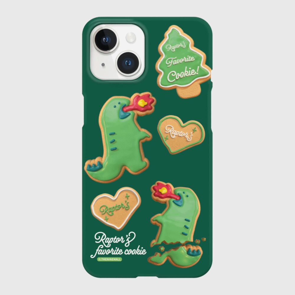 ｜THENINEMALL｜ Raptor Cookie Pattern Hard Phone Case (2 types)
