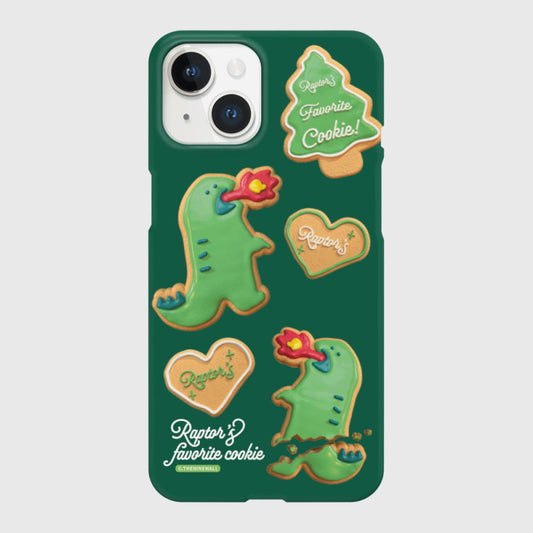 ｜THENINEMALL｜ Raptor Cookie Pattern Hard Phone Case (2 types)