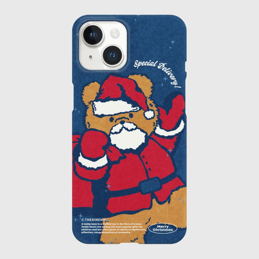 ｜THENINEMALL｜ Vintage Santa Gummy Hard Phone Case (2 types)