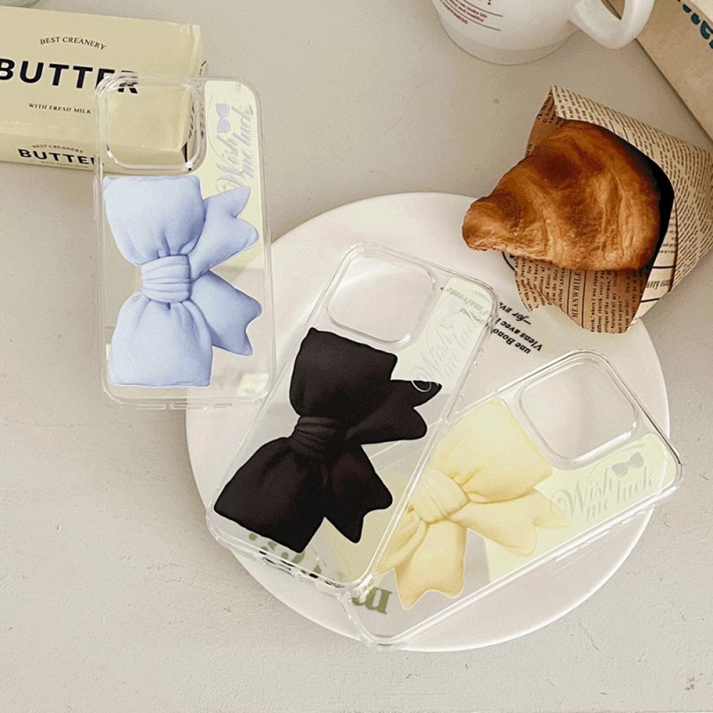 ｜Mademoment｜ Big Wish Ribbon Design Glossy Mirror Phone