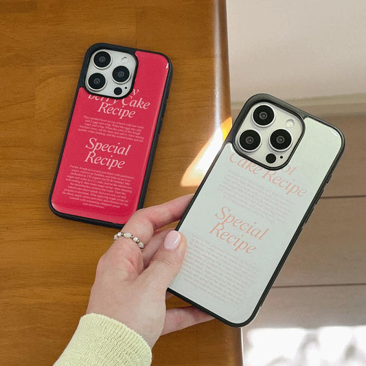 ｜Mademoment｜ Cake Recipe Lettering Design Bumper Phone Case