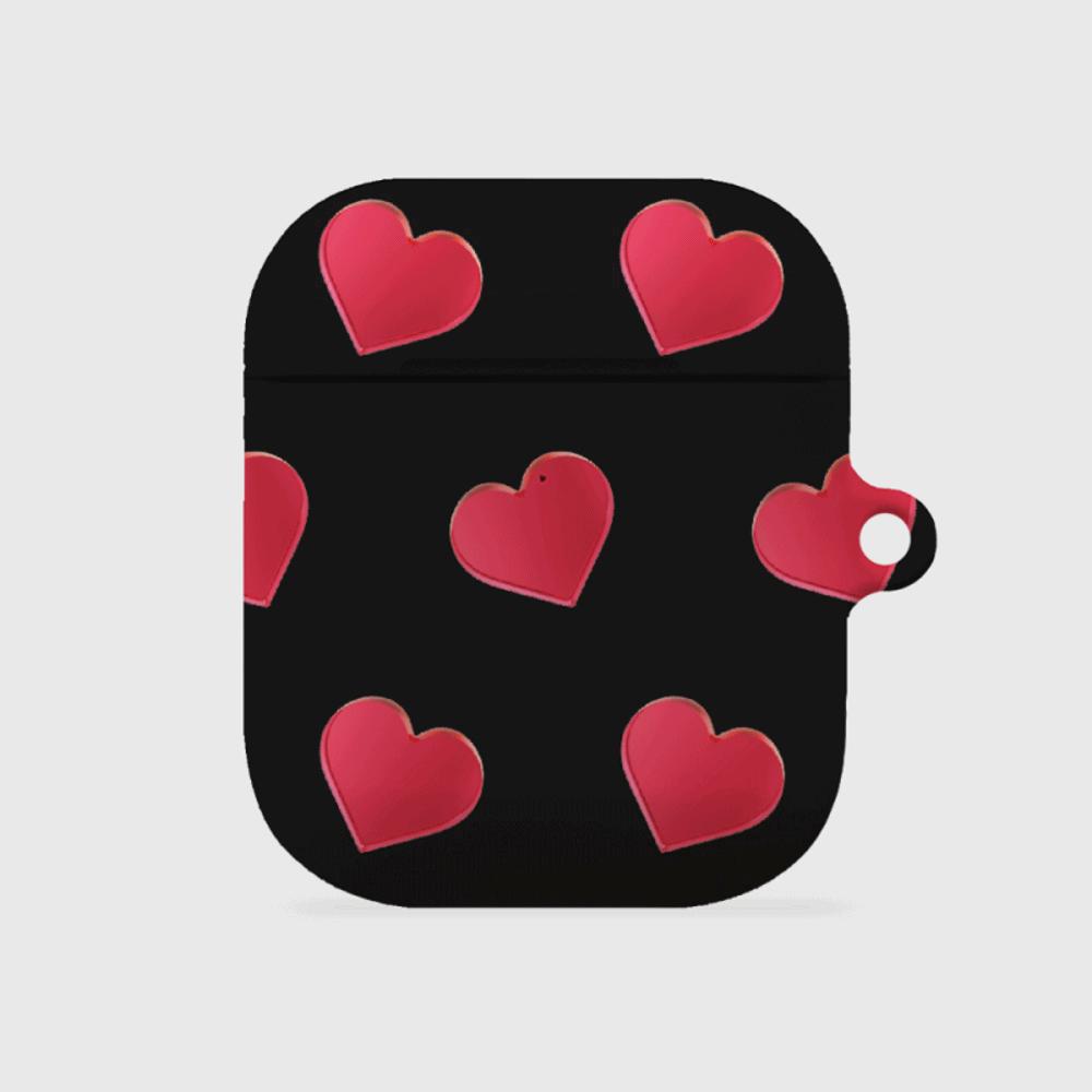 ｜THENINEMALL｜ Red Heart Pattern AirPods Hard Case