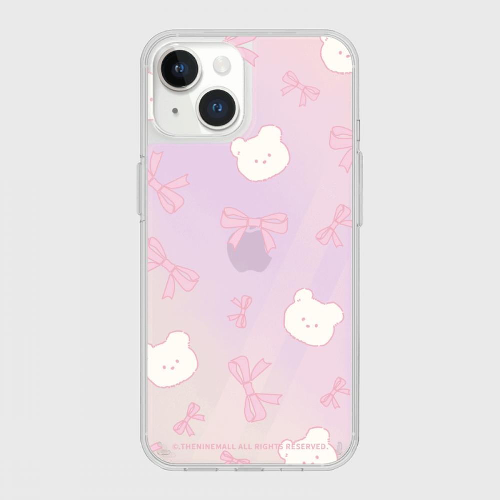 ｜THENINEMALL｜ Lovely Ribbon Pattern Mirror Phone Case