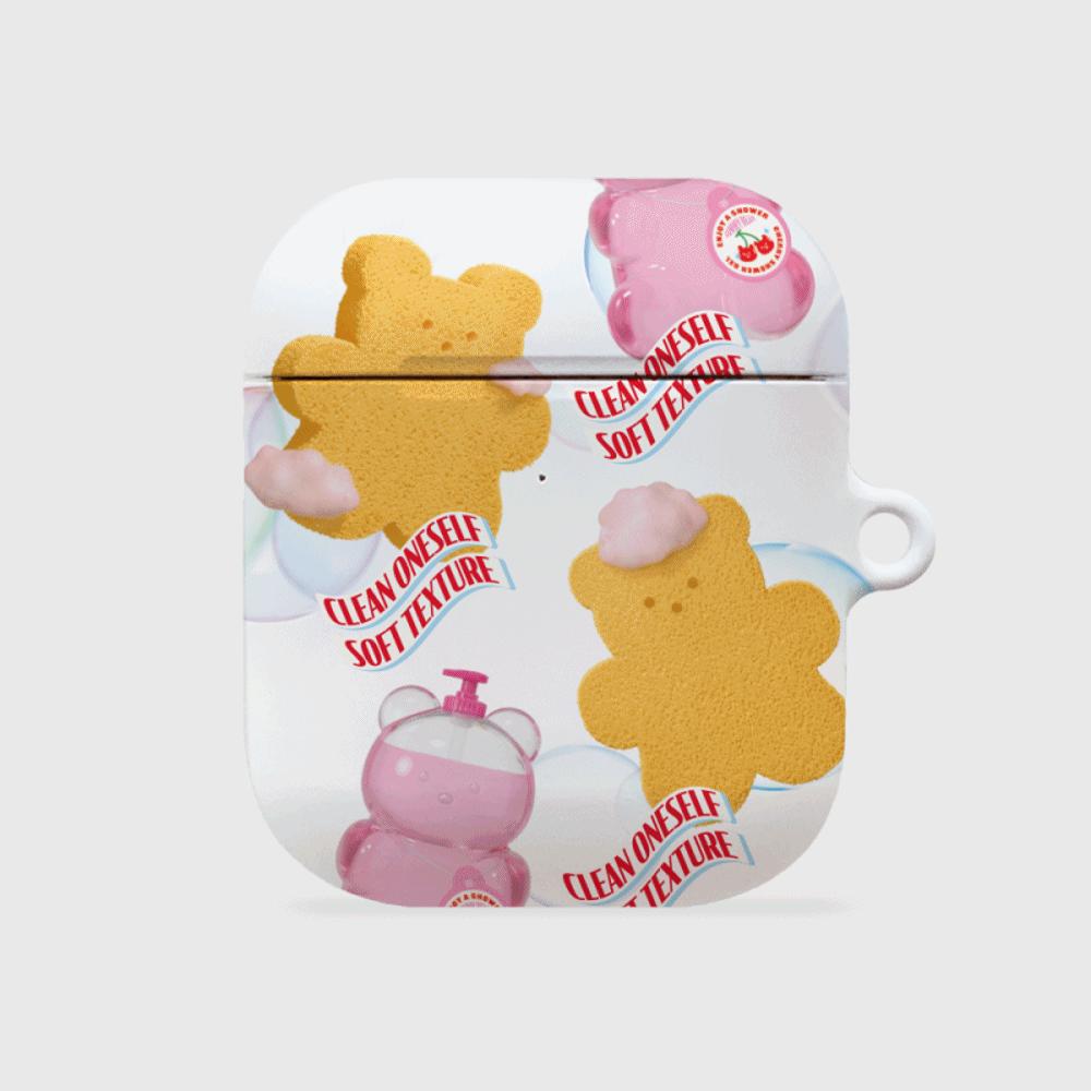 ｜THENINEMALL｜ Pattern Loofah Gummy AirPods Hard Case