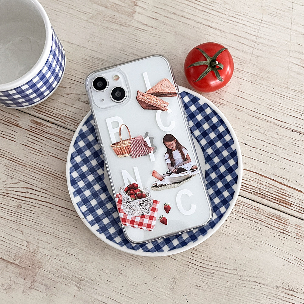 ｜Mademoment｜ Picnic Play Design Clear Phone Case (3 Types)