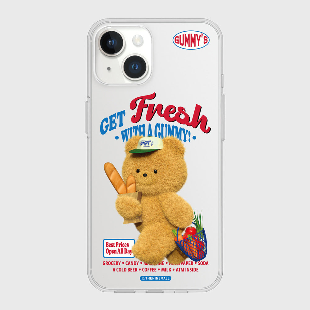 ｜THENINEMALL｜ Gummys Fresh Market Clear Phone Case (3 types)