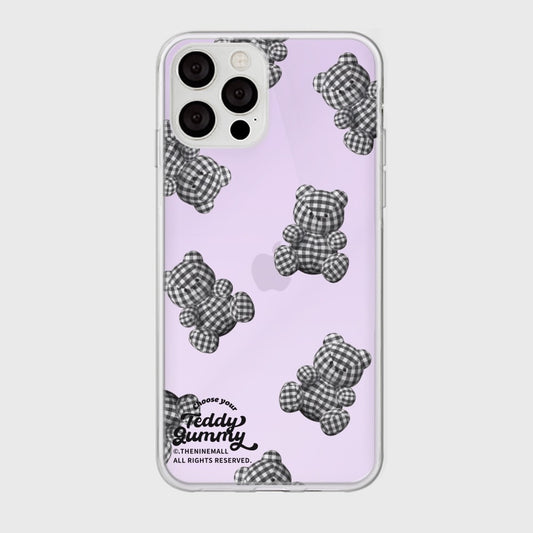 ｜THENINEMALL｜ Pattern Gingham Gummy Mirror Phone Case